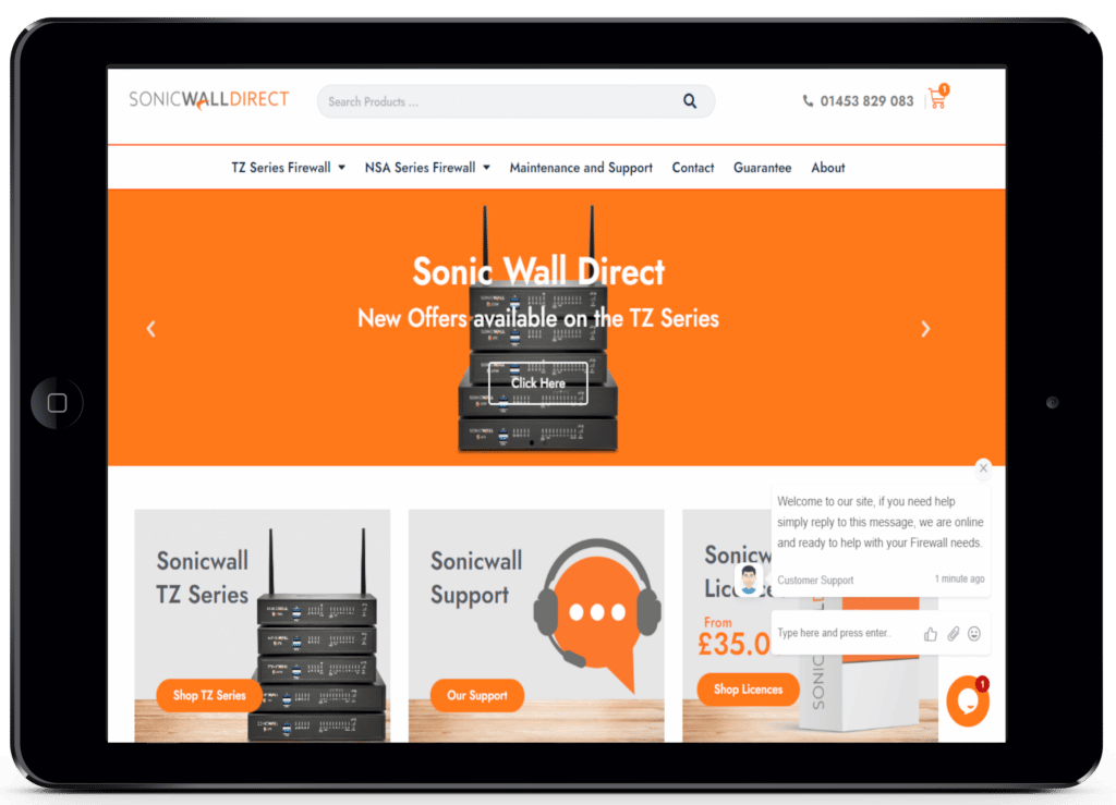 E-commerce Website for Sonic wall